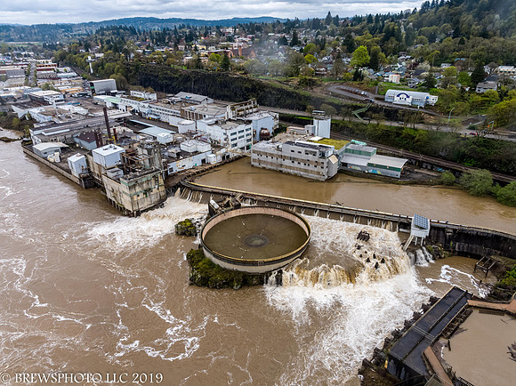 Flood Stage at Willamette Falls