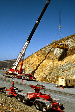Drill Platform doing slope stabilization Mt. St. Helens