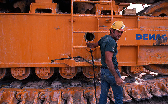 Dave Chapel tightening the tracks