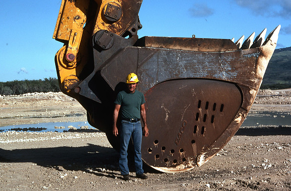 Dave Chapel next to 19 yard bucket